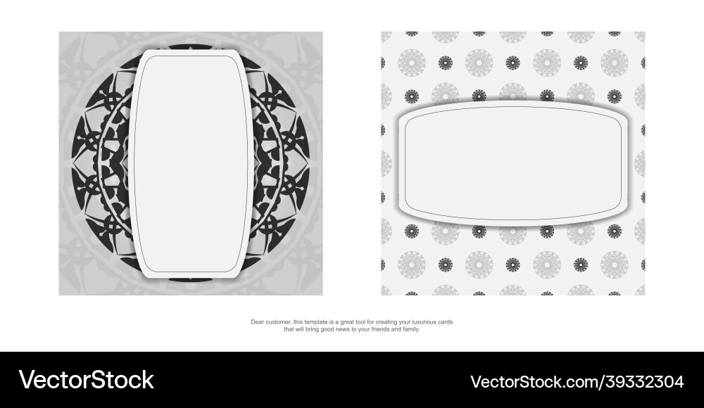 Template for print design postcard white colors Vector Image