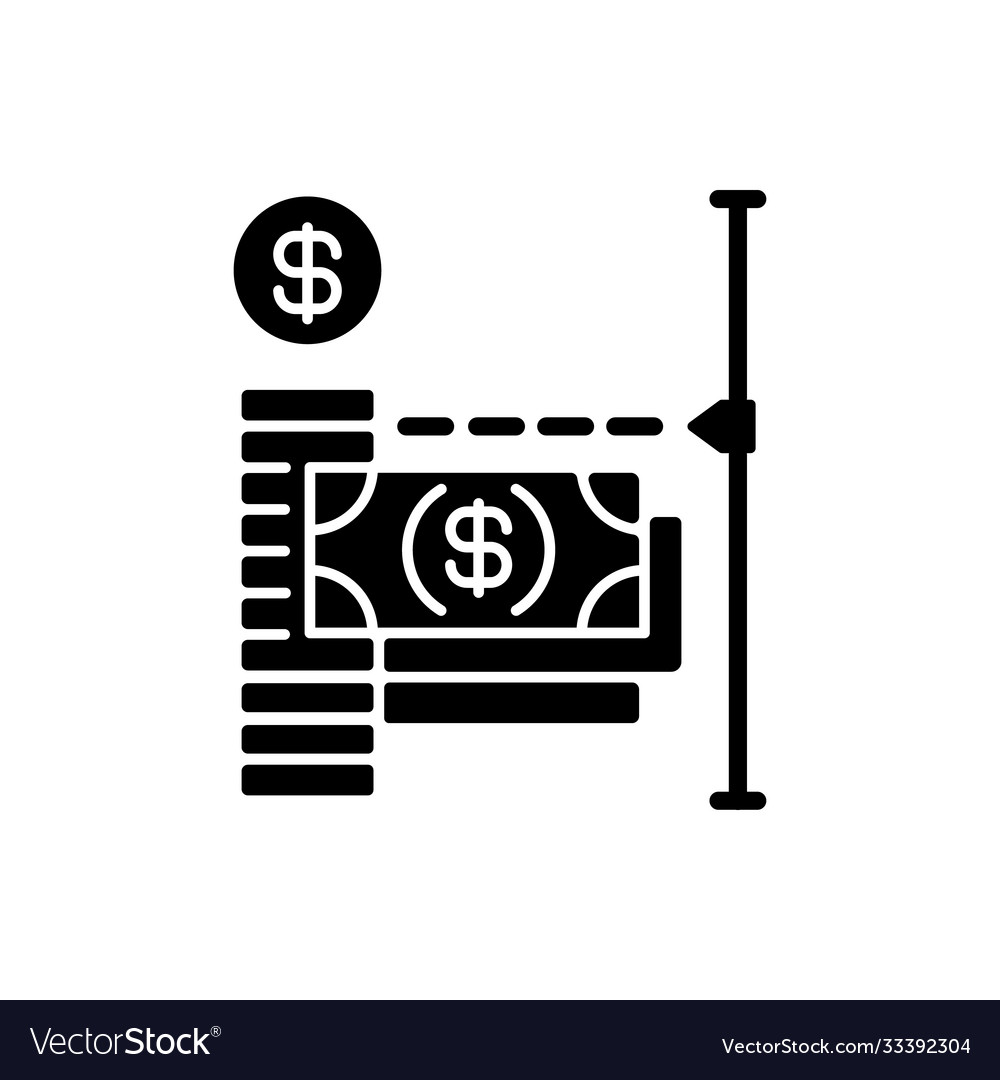 Transaction limit black glyph icon Royalty Free Vector Image