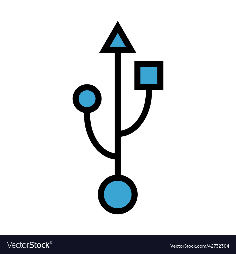 Usb icon technology connect device sign Royalty Free Vector