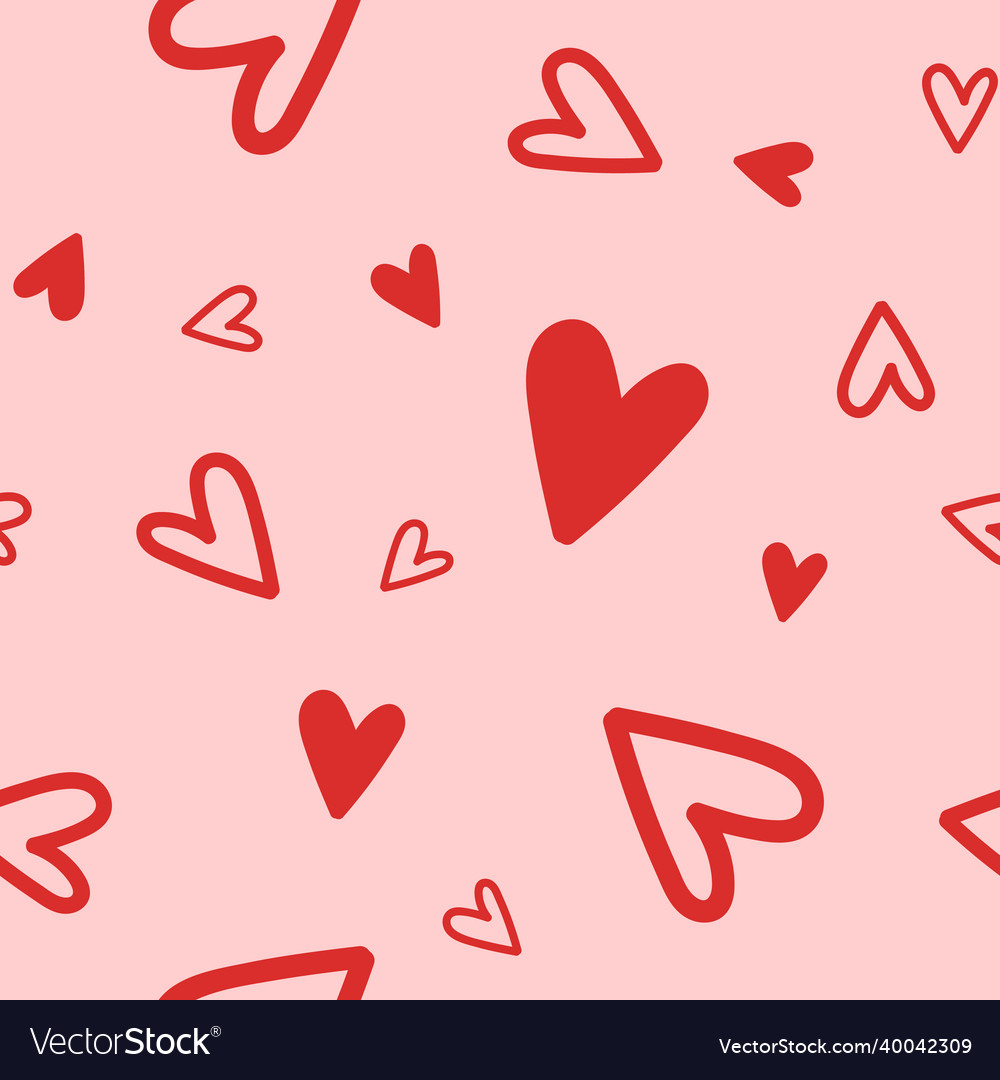 Heart seamless pattern Royalty Free Vector Image