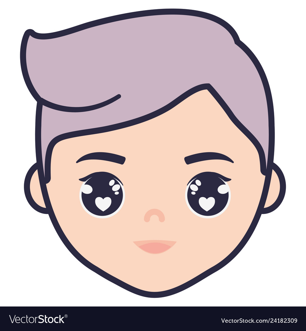 Teenager boy young head character Royalty Free Vector Image