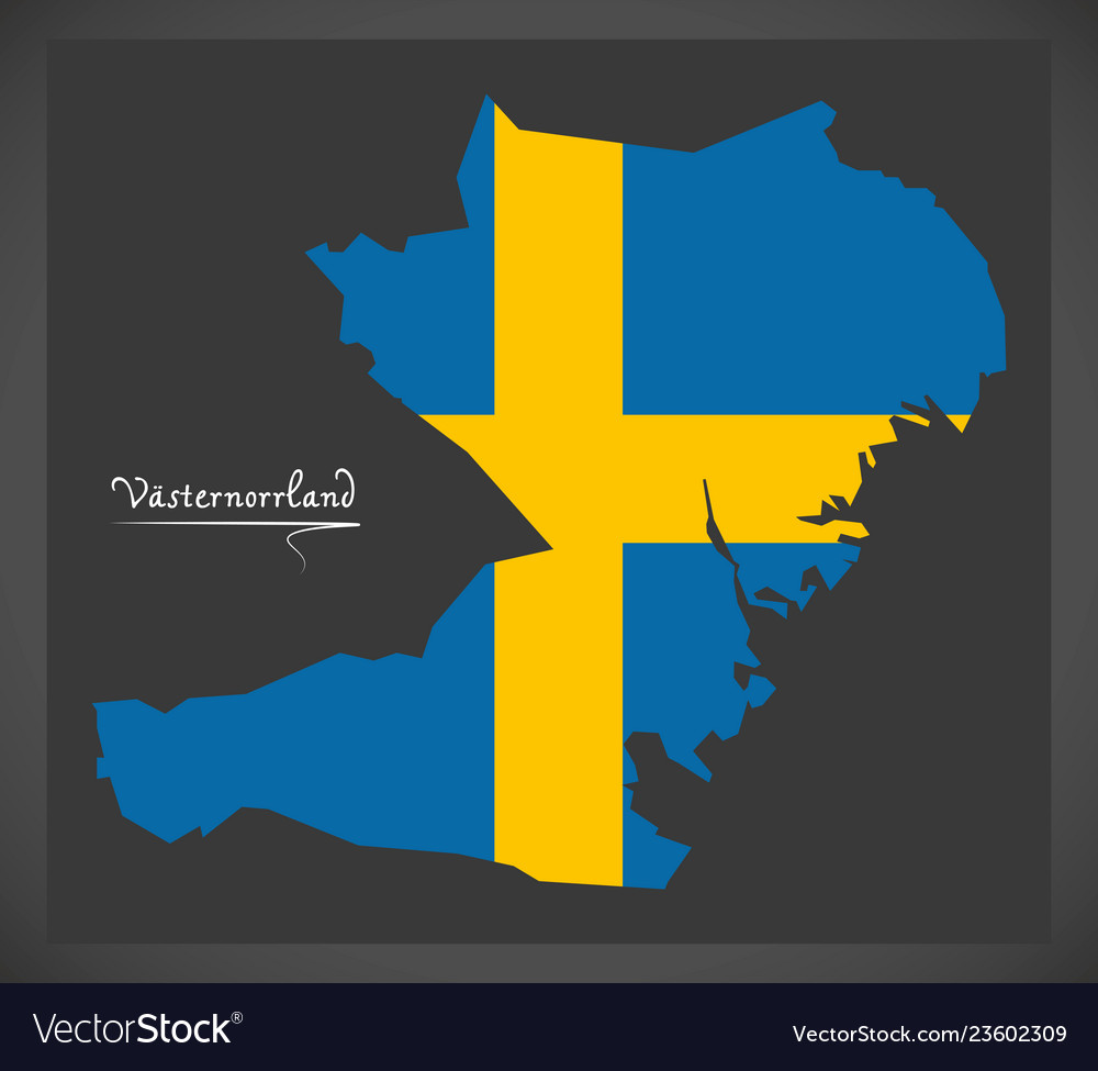 Vasternorrland map of sweden with swedish Vector Image