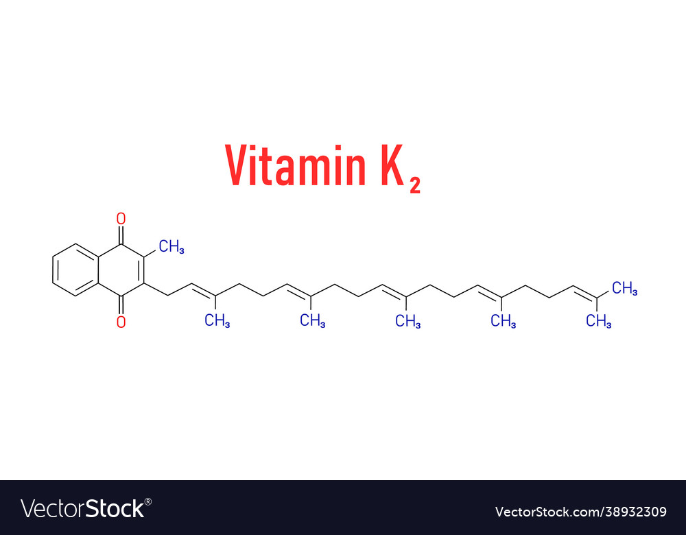 Vitamin k2 chemical formula Royalty Free Vector Image