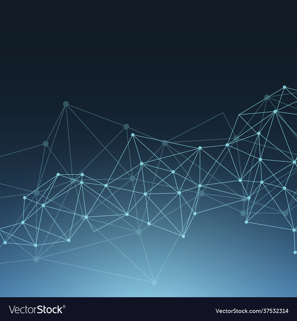 Blue neural network Royalty Free Vector Image - VectorStock