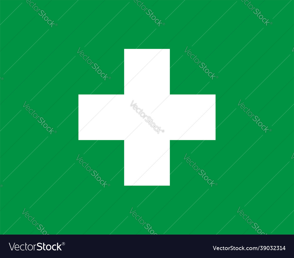 Green plus sign icon cross symbol safety Vector Image