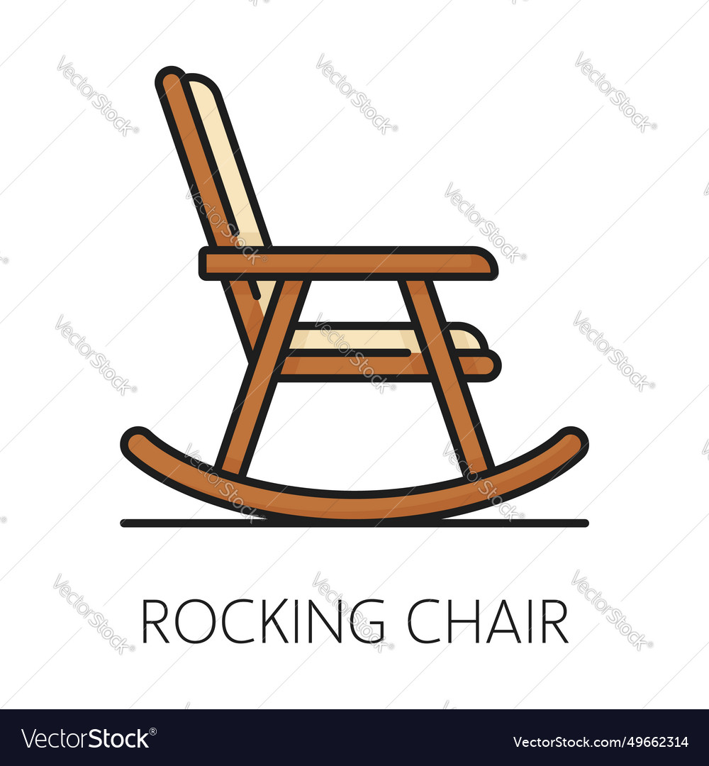 Rocking Chair Furniture Icon Home Interior Item Vector Image