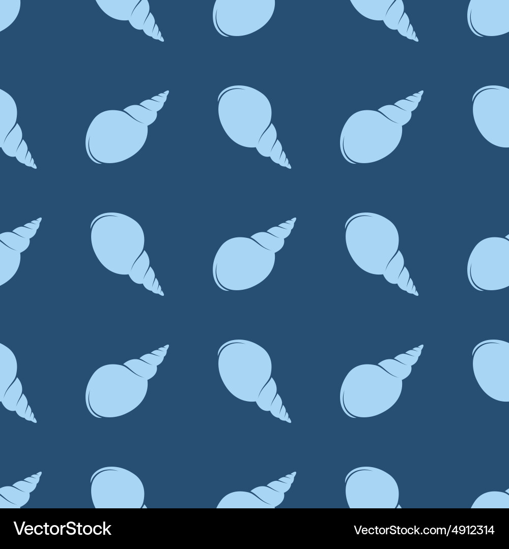Ses shell seamless pattern Royalty Free Vector Image