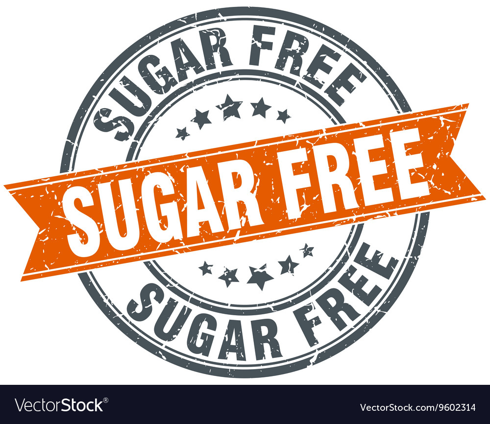 Sugar free round orange grungy vintage isolated Vector Image