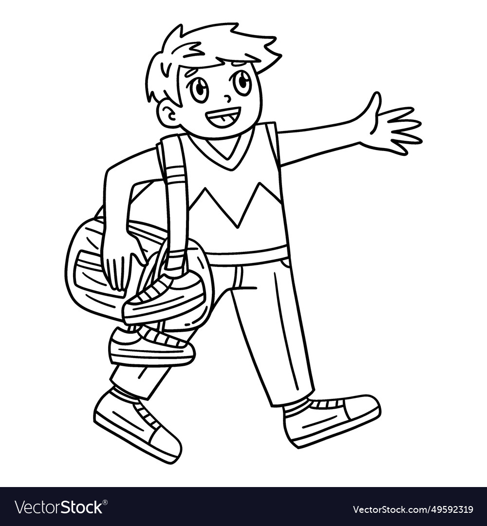 Cheerleader Boy With A Duffel Bag Isolated Vector Image