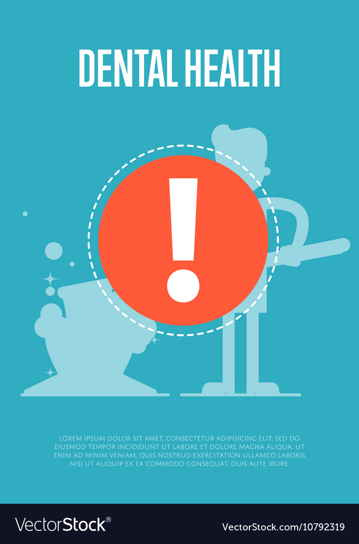 Dental Health Banner With Dentist Silhouette Vector Image