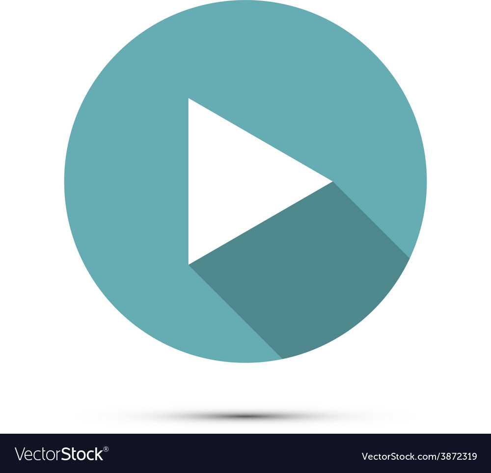 Flat Play Icon Royalty Free Vector Image Vectorstock