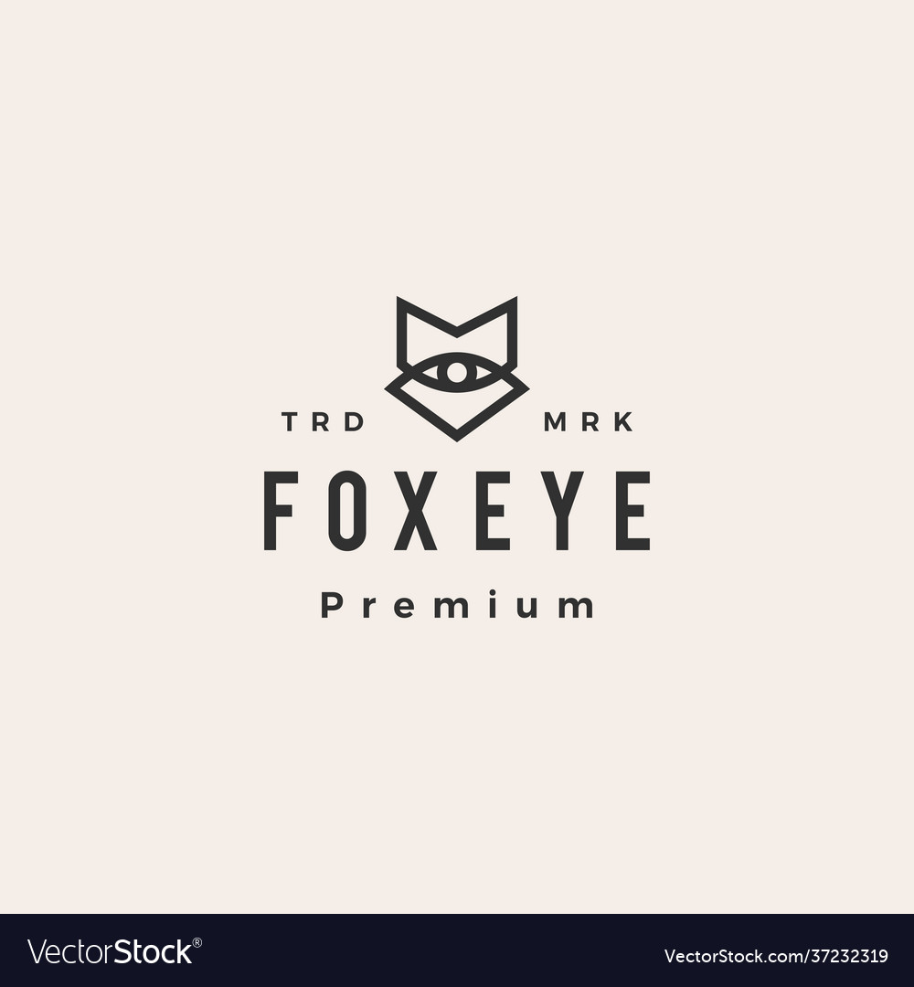 Fox eye vision hipster vintage logo icon Vector Image