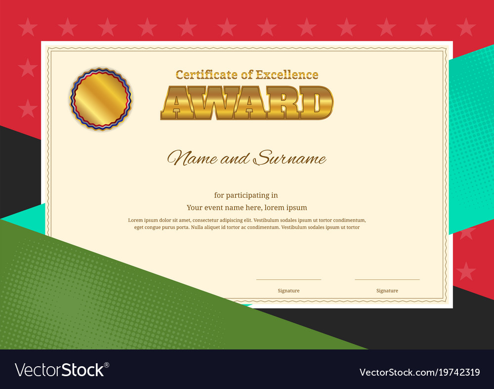 modern award certificate template with colorful vector image colorful certificate template
