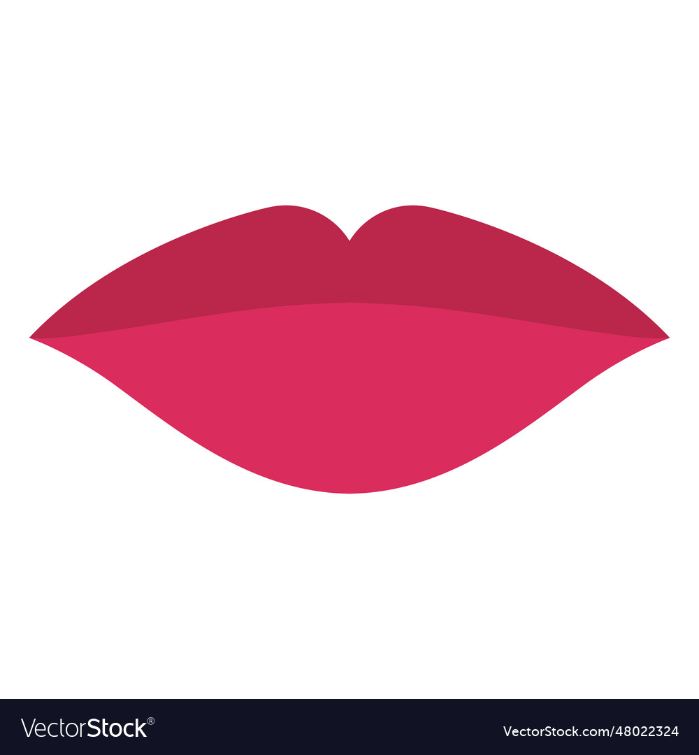 Closed mouth red lipstick Royalty Free Vector Image