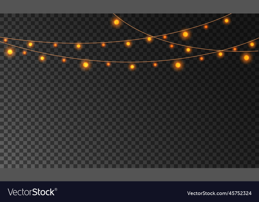Decorative border of realistic gold light Vector Image