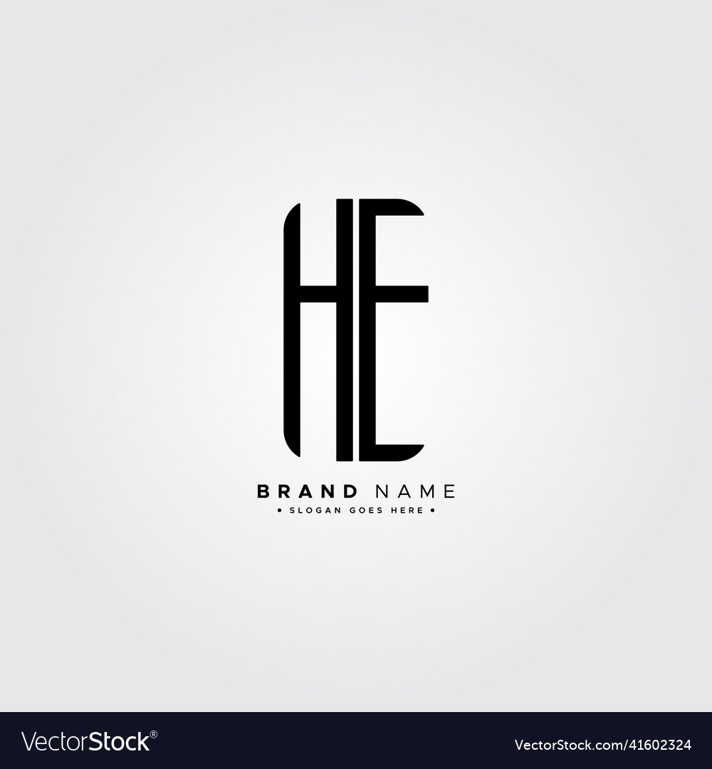 Initial letter he logo - minimal business Vector Image