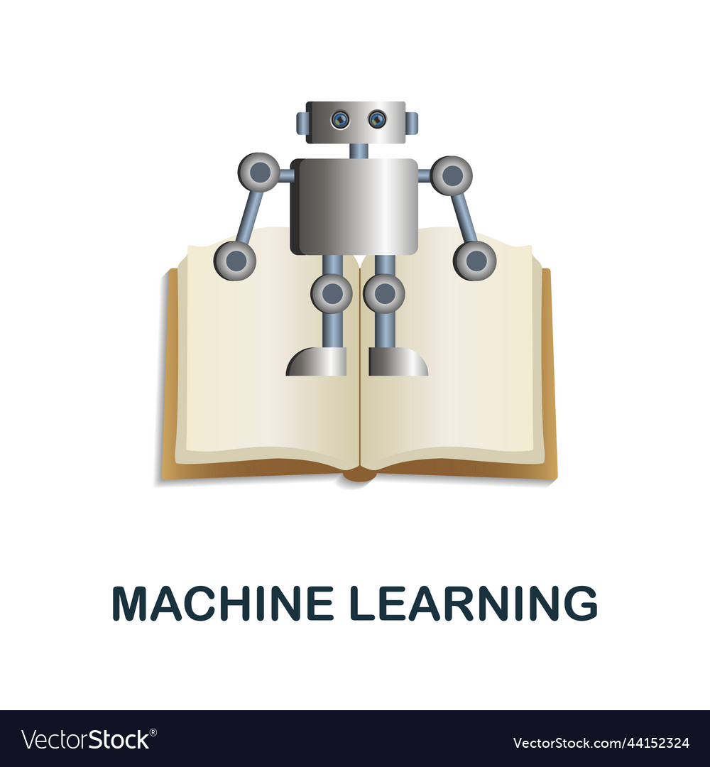 Machine learning icon 3d from data science Vector Image