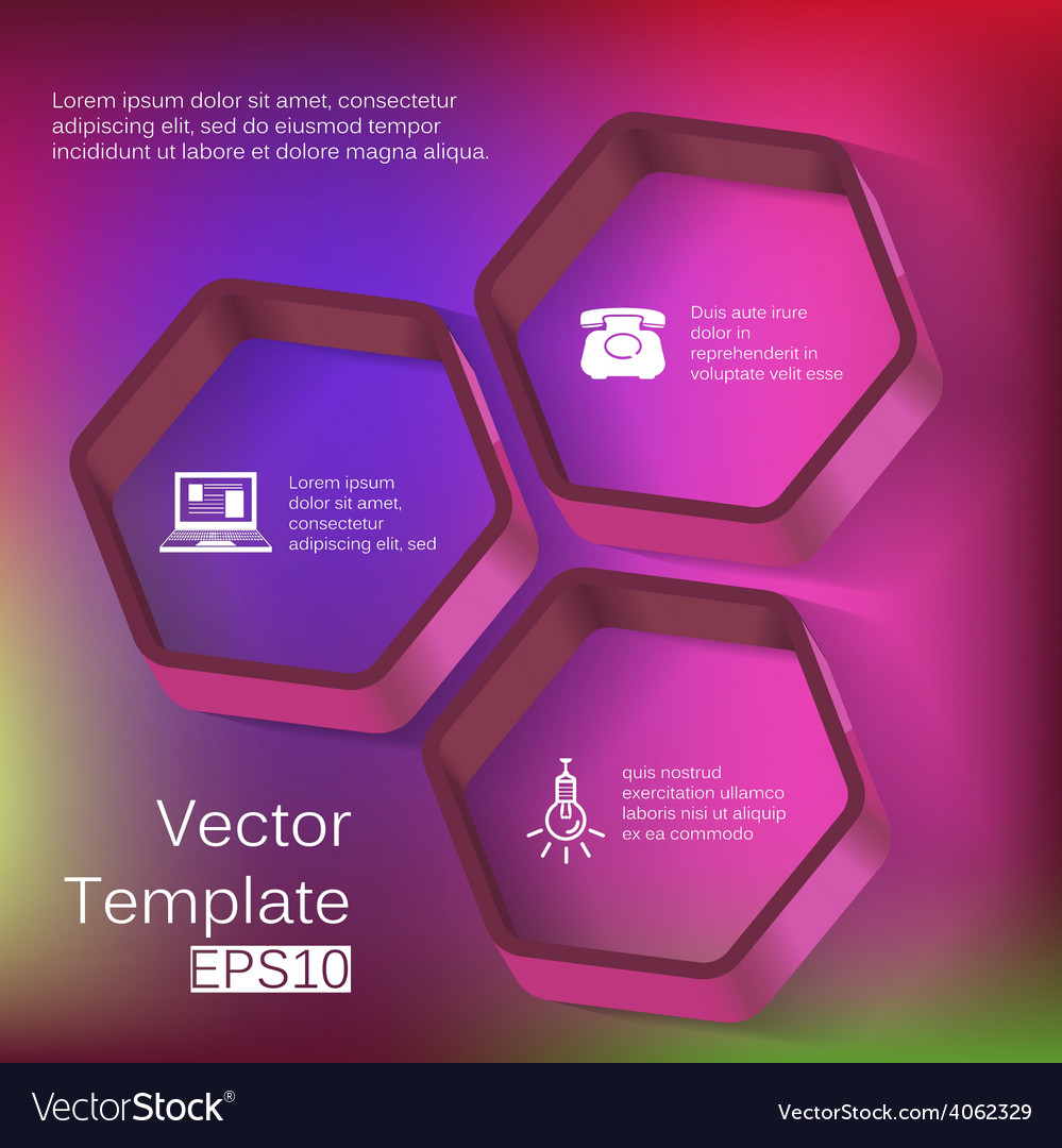 3d hexagon elements for infographic