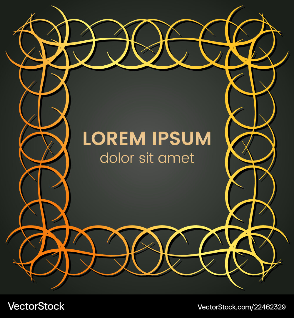 A square golden monogram element Royalty Free Vector Image