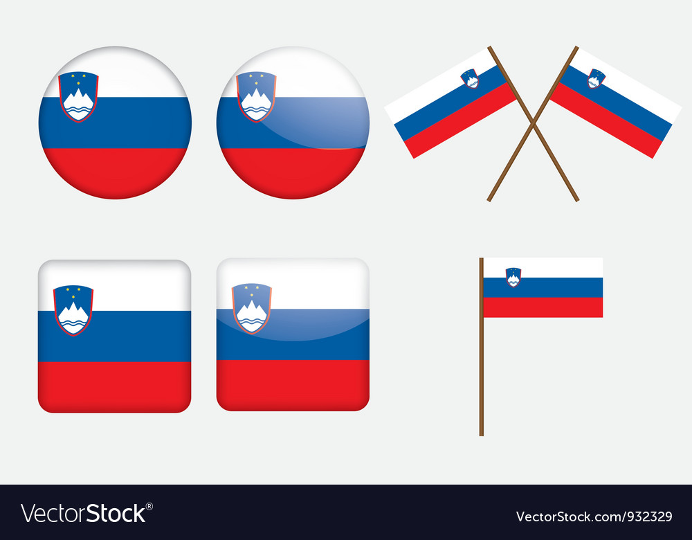 Badges with flag of slovenia Royalty Free Vector Image