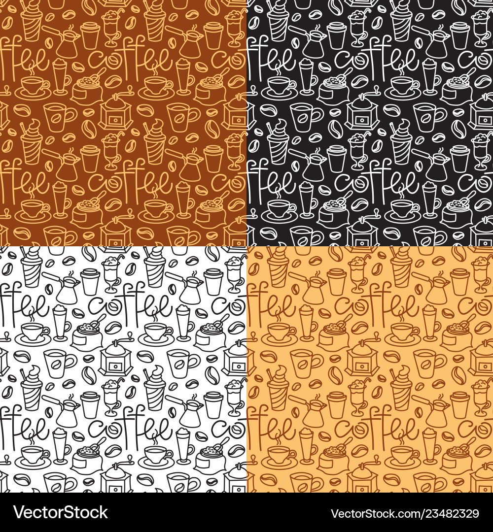 Coffee seamless patterns Royalty Free Vector Image