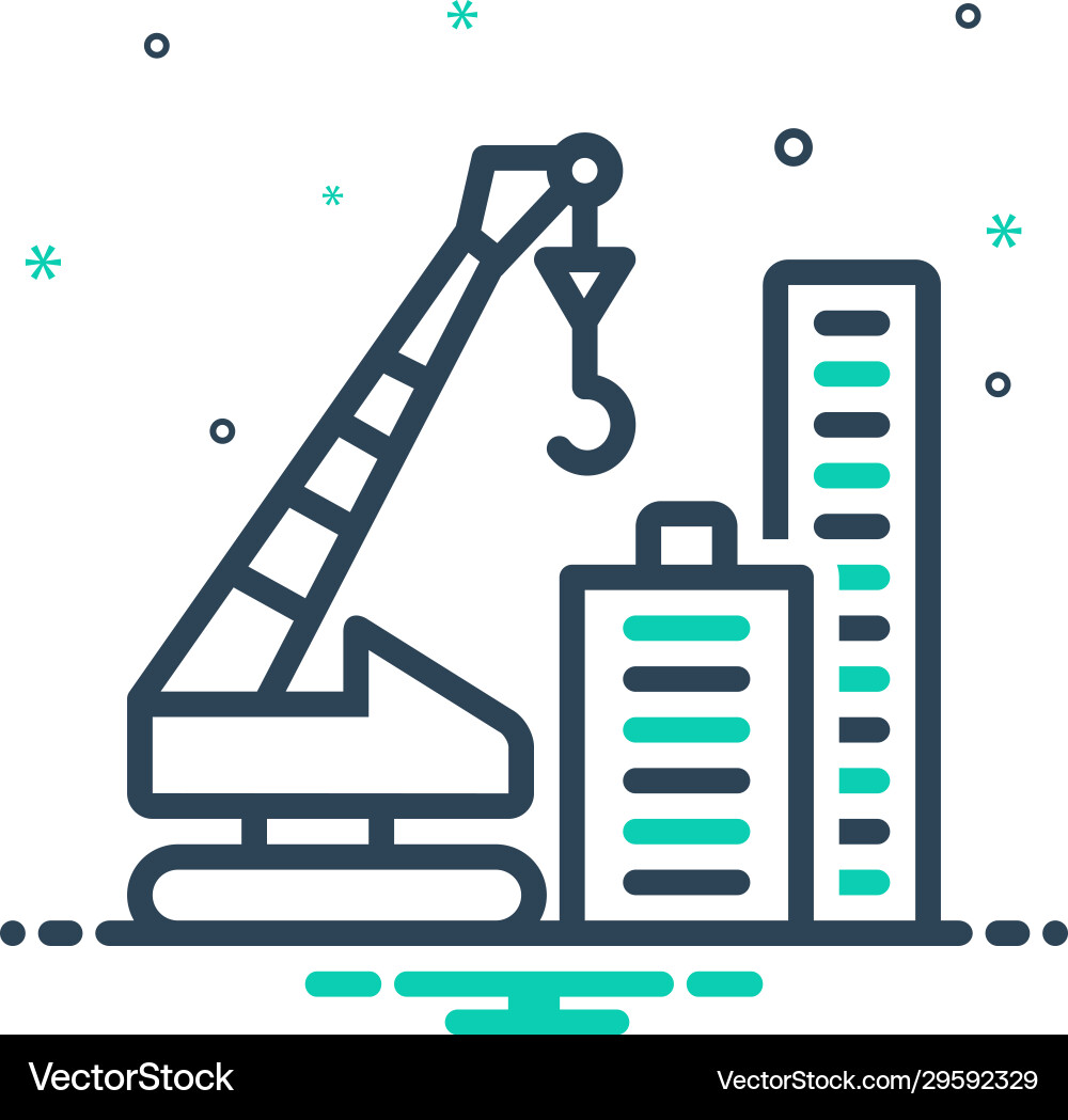 Crane building Royalty Free Vector Image - VectorStock