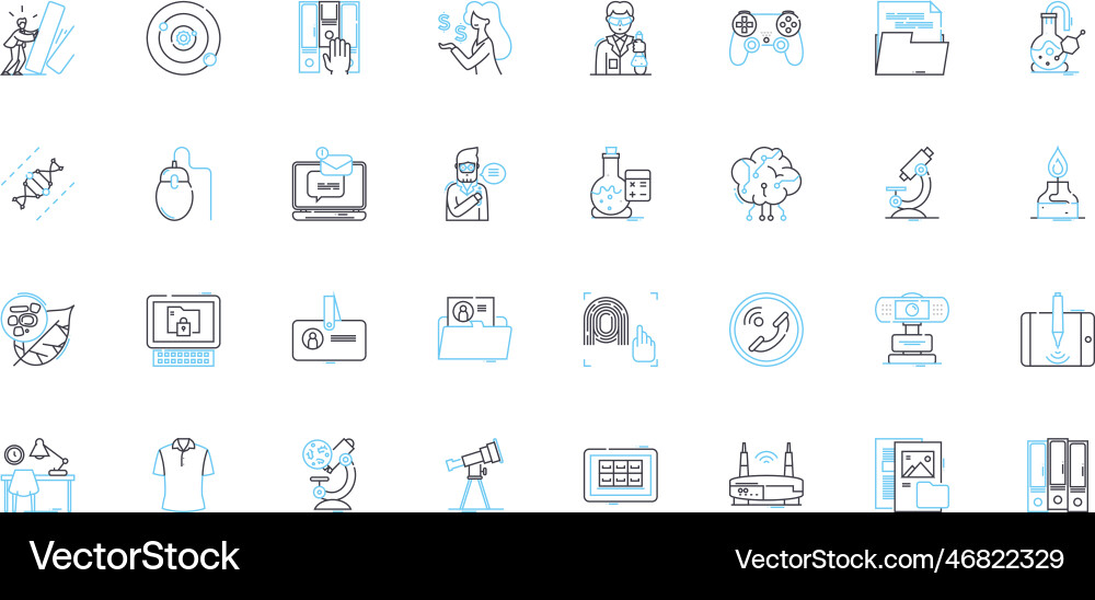 Education learning linear icons set knowledge Vector Image