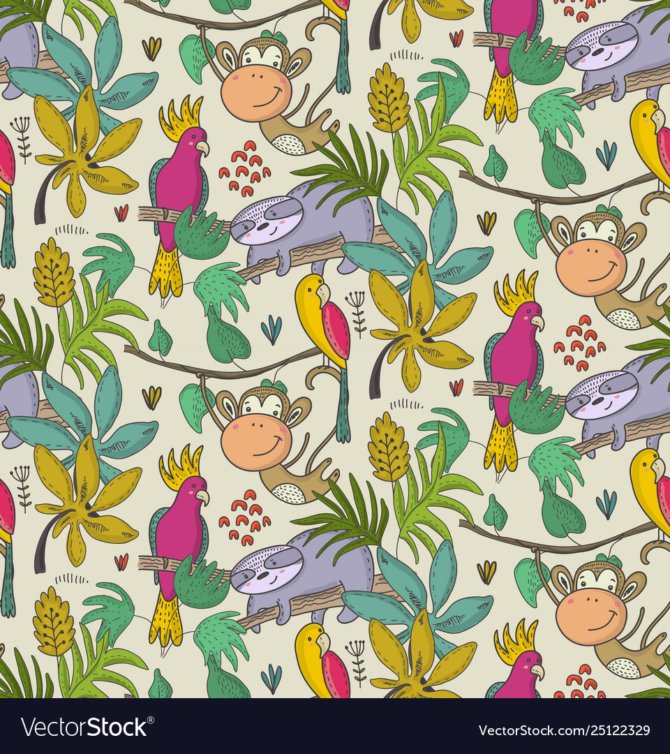 Seamless pattern with cartoon african vector image Seamless pattern with cartoon african