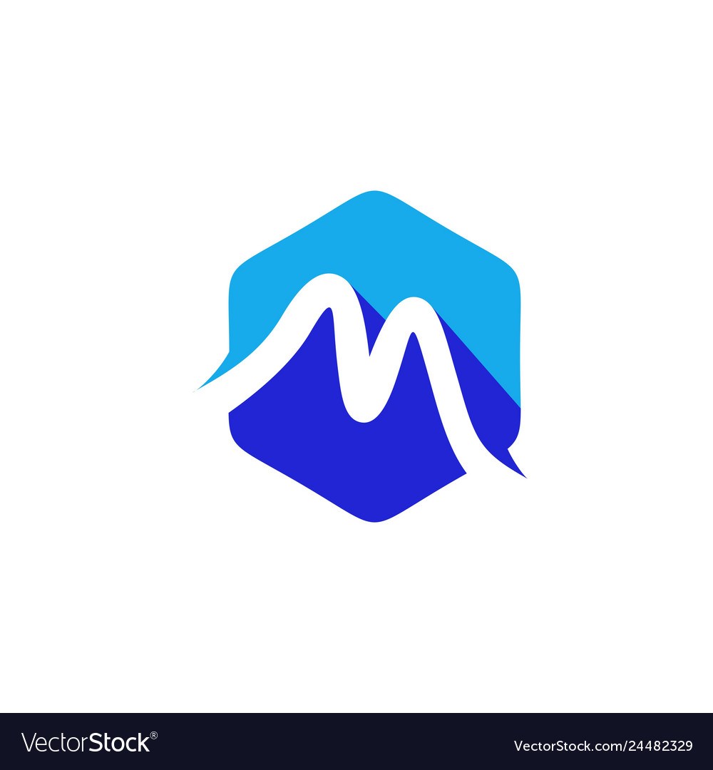 Simple line polygon logo m letter logo m1 Vector Image