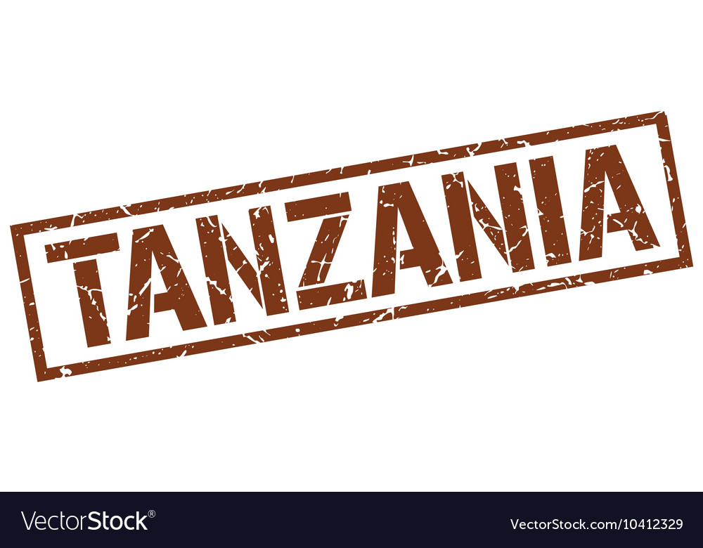 Tanzania brown square stamp Royalty Free Vector Image