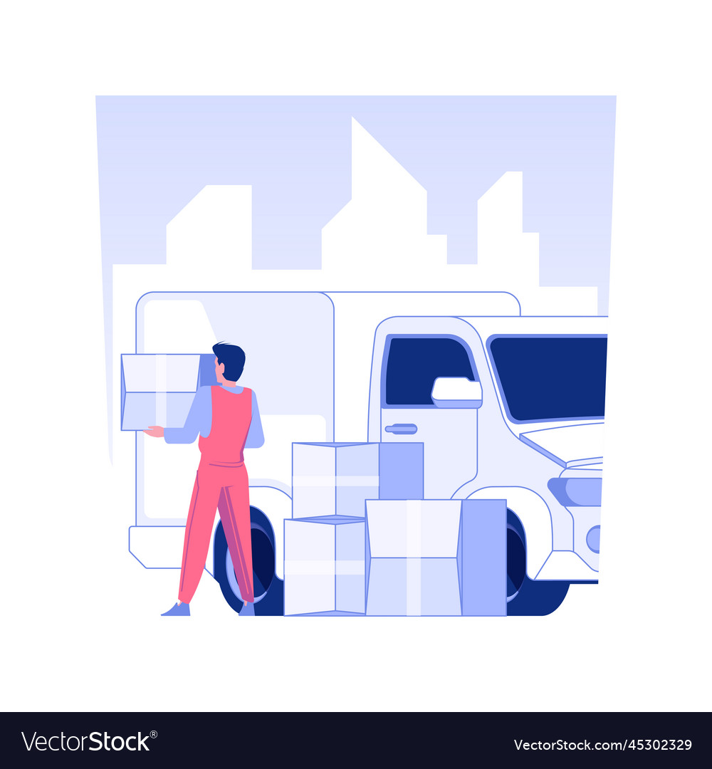 Truck loading isolated concept Royalty Free Vector Image