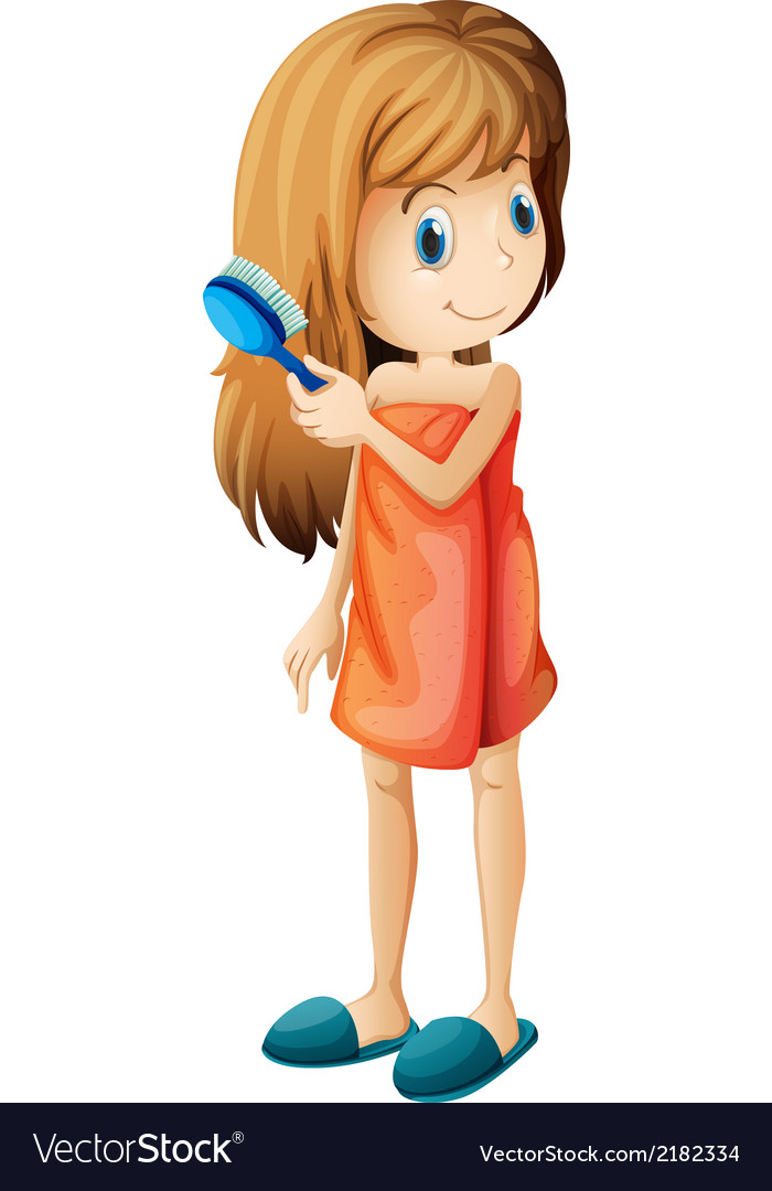 brushing hair clip art