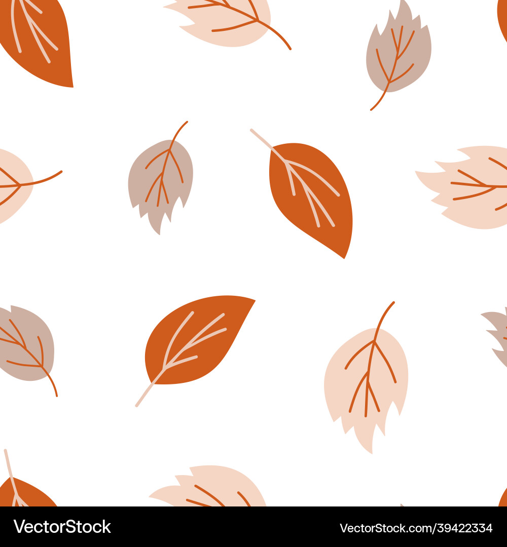 Autumn leaves seamless pattern simple Royalty Free Vector