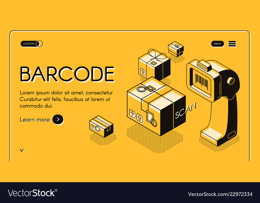 Barcode Scanning Service Website Template Vector Image