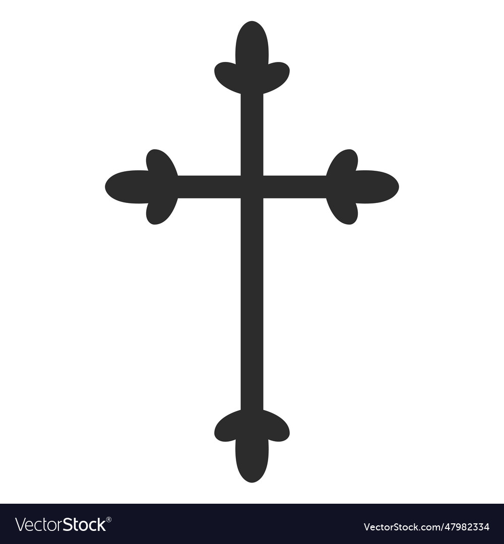 Christian cross religious element Royalty Free Vector Image