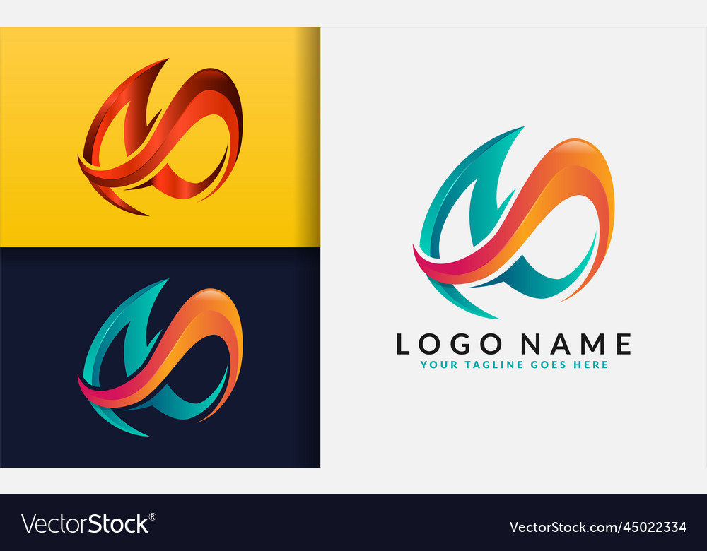 Creative initial letter a with infinity style Vector Image