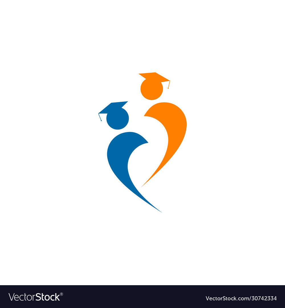 Education logo design with human graphic using Vector Image