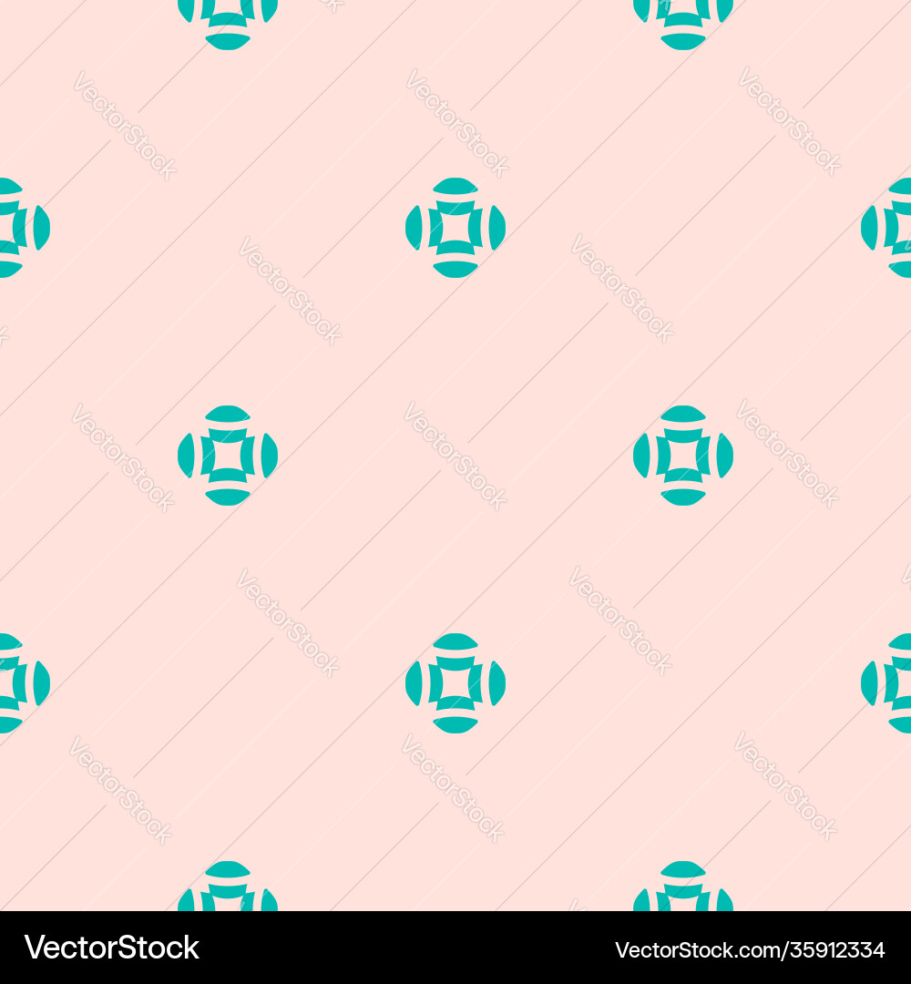 Floral seamless pattern simple pink and turquoise Vector Image