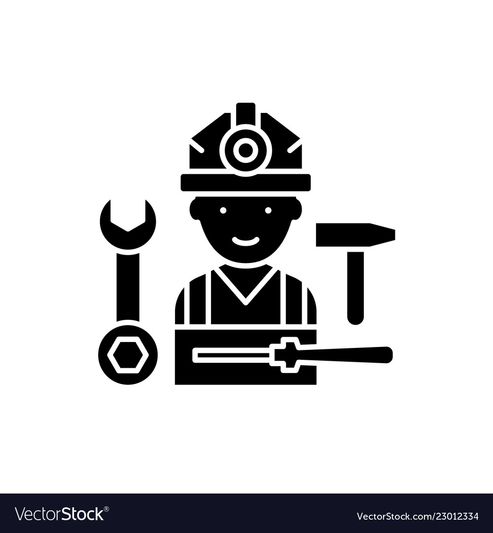 Installation work black icon sign on Royalty Free Vector