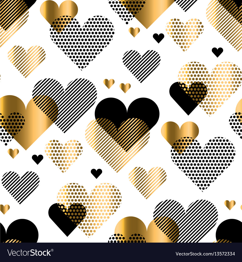 Love heart concept with gold luxury element simple