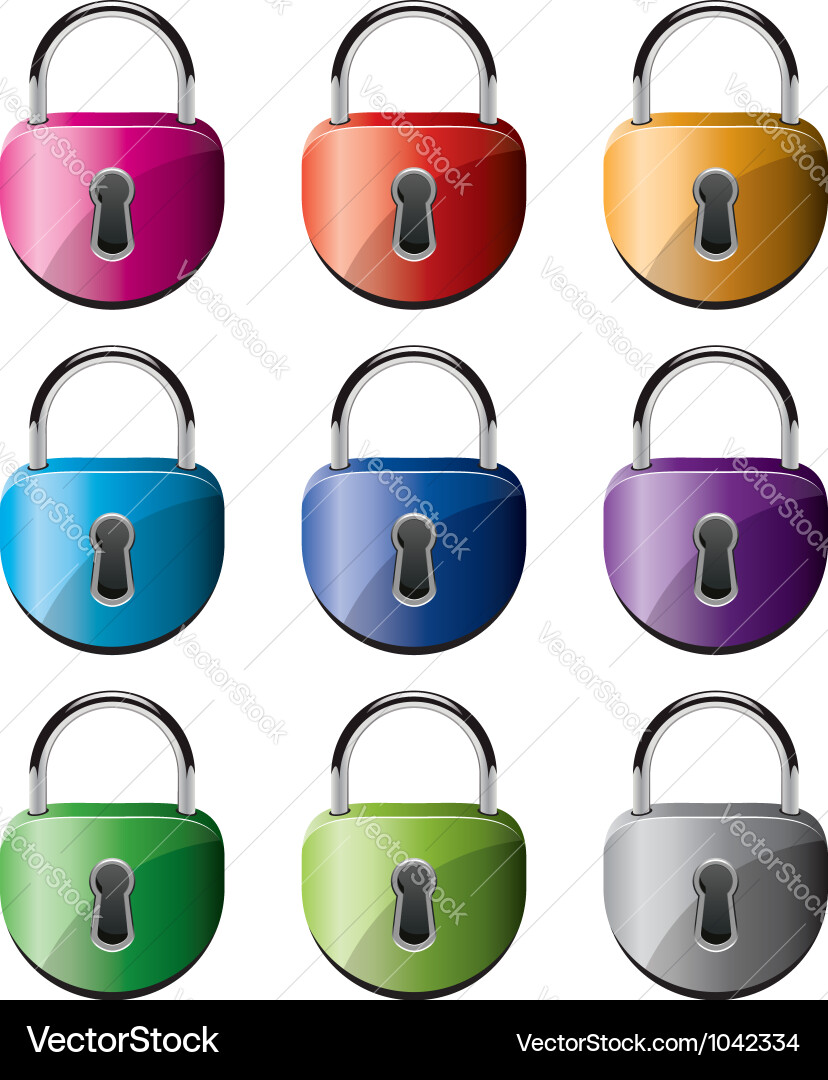 Padlocks Royalty Free Vector Image - VectorStock