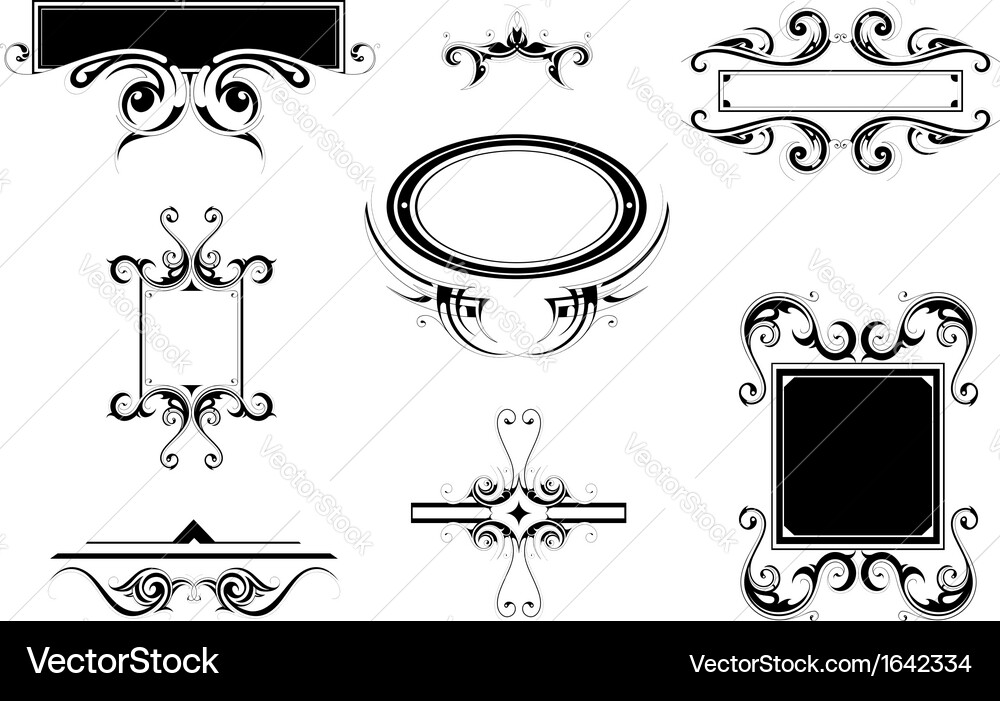 Set vintage frames and borders Royalty Free Vector Image