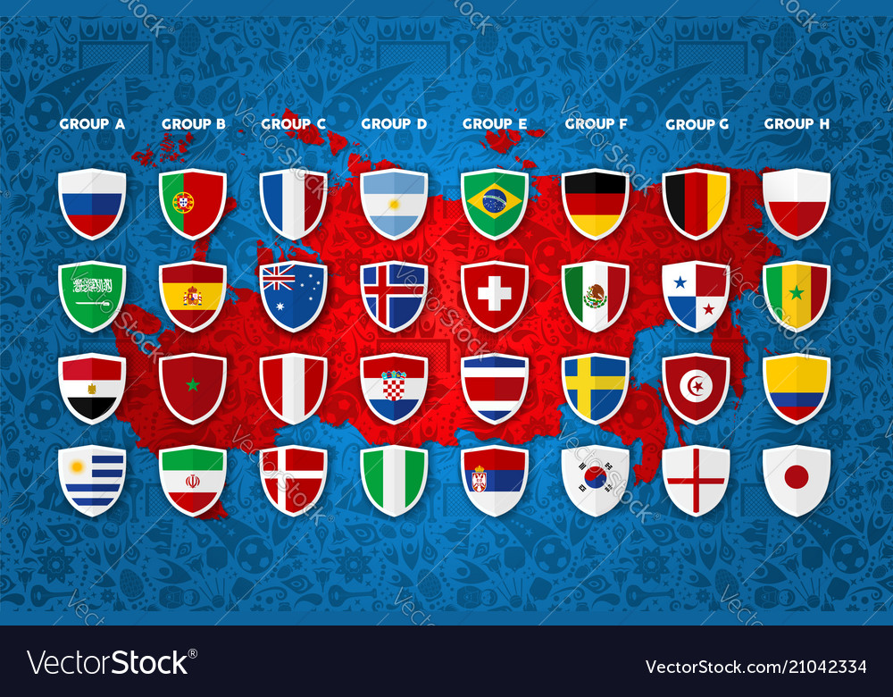 Soccer event country group template design vector image Soccer event country group template design