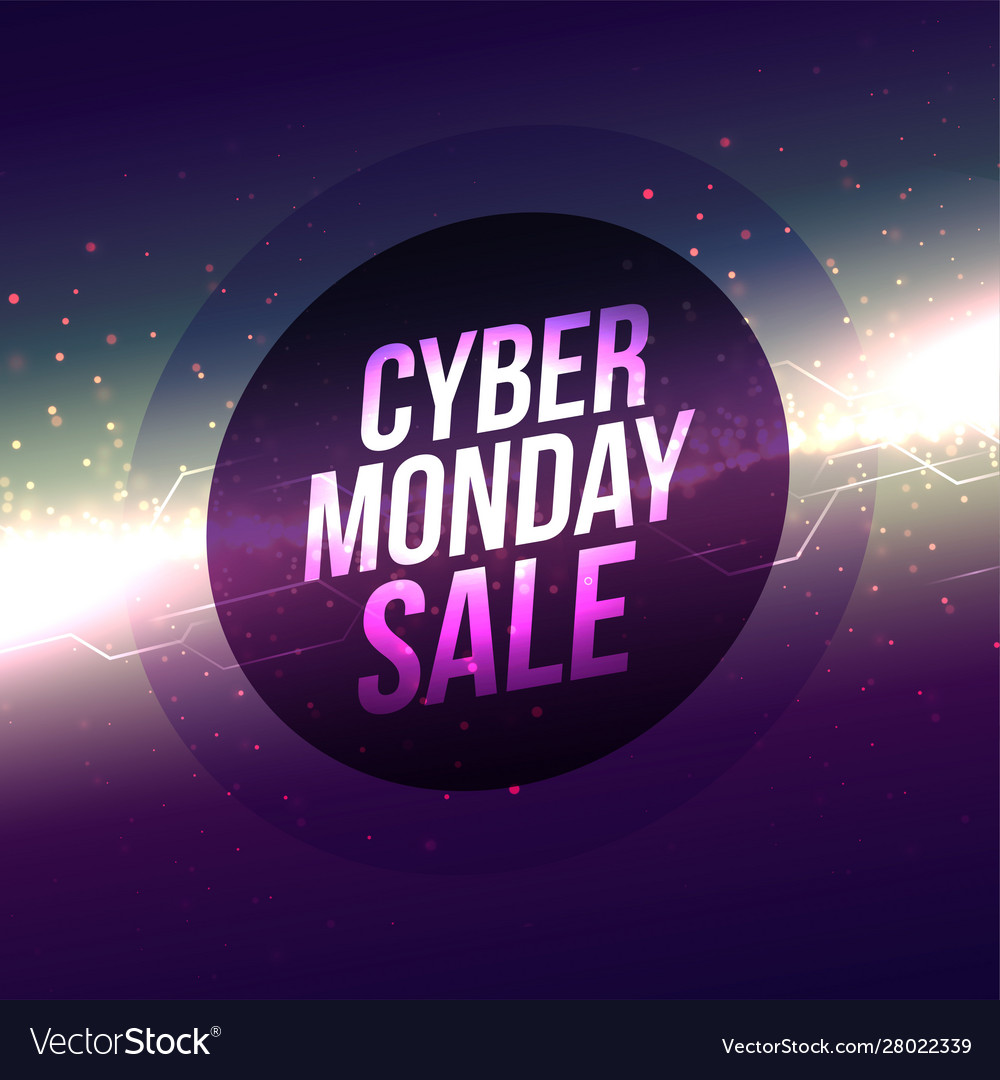 Abstract glowing cyber monday sale banner design