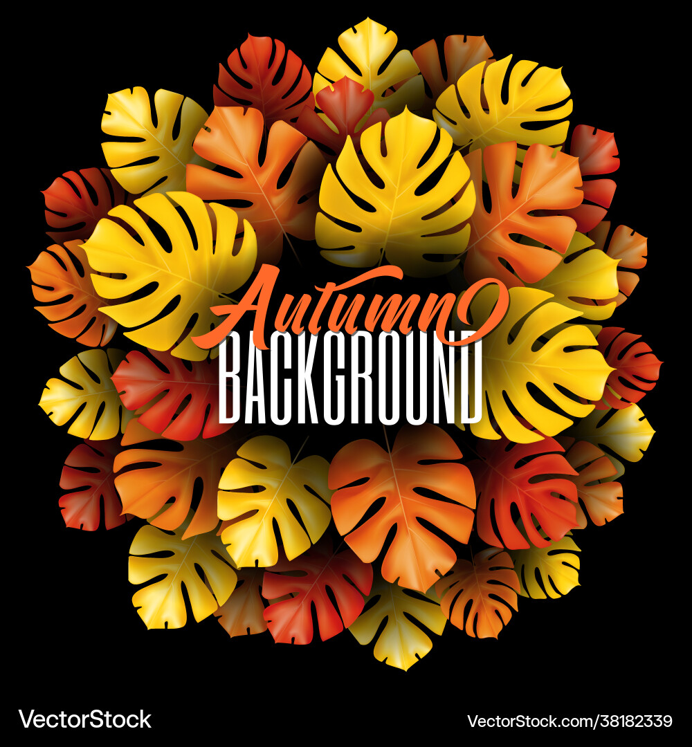 Autumnal round frame autumn wreath autumn Vector Image