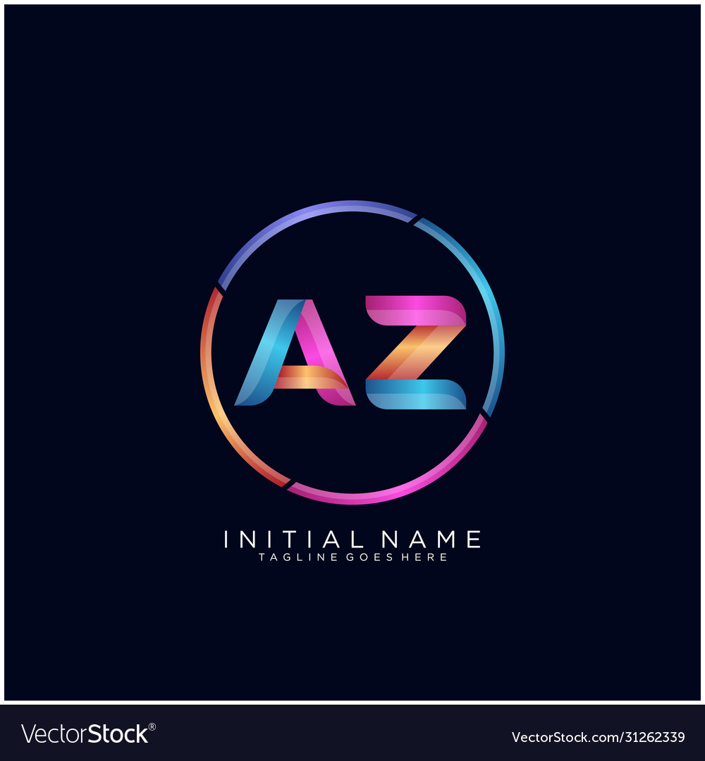 Az letter logo icon design template elements Vector Image