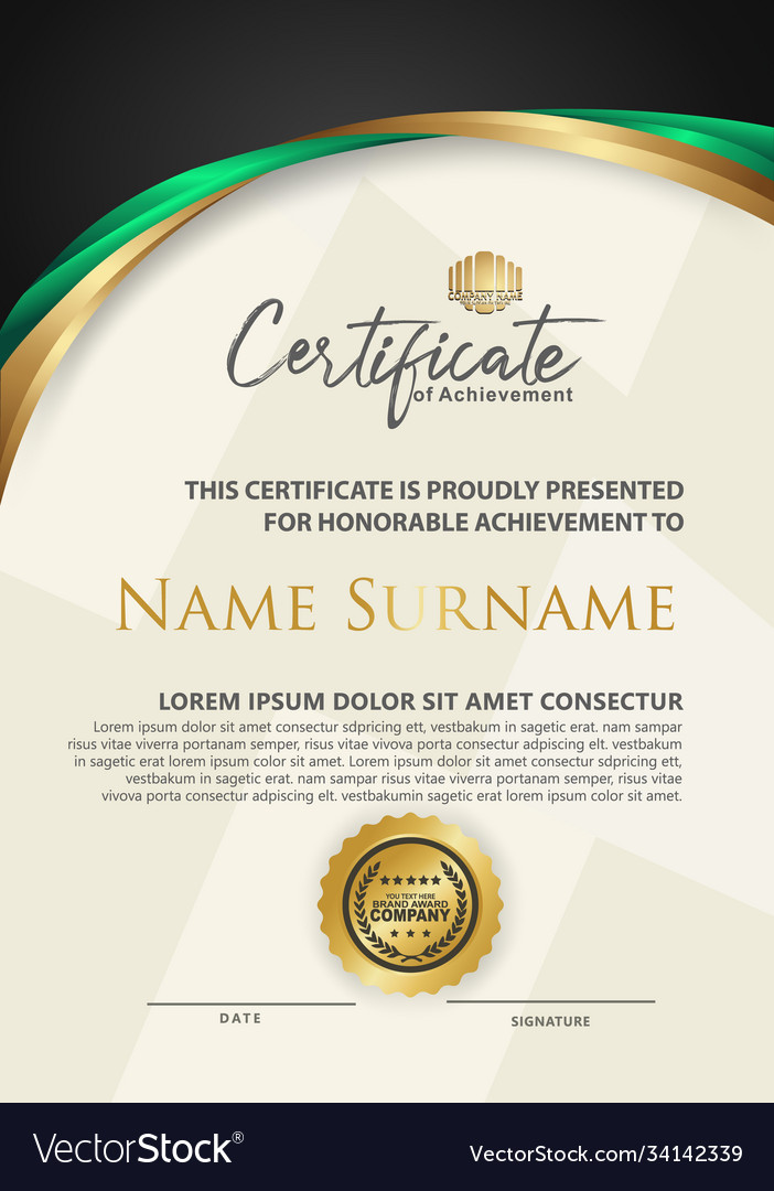 Elegant and futuristic certificate template Vector Image