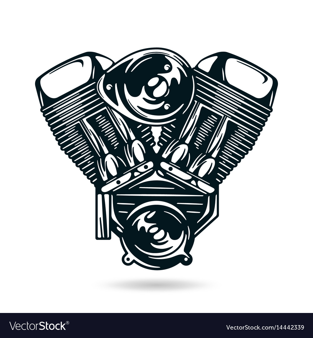 Premium Vector, Motorcycle engine