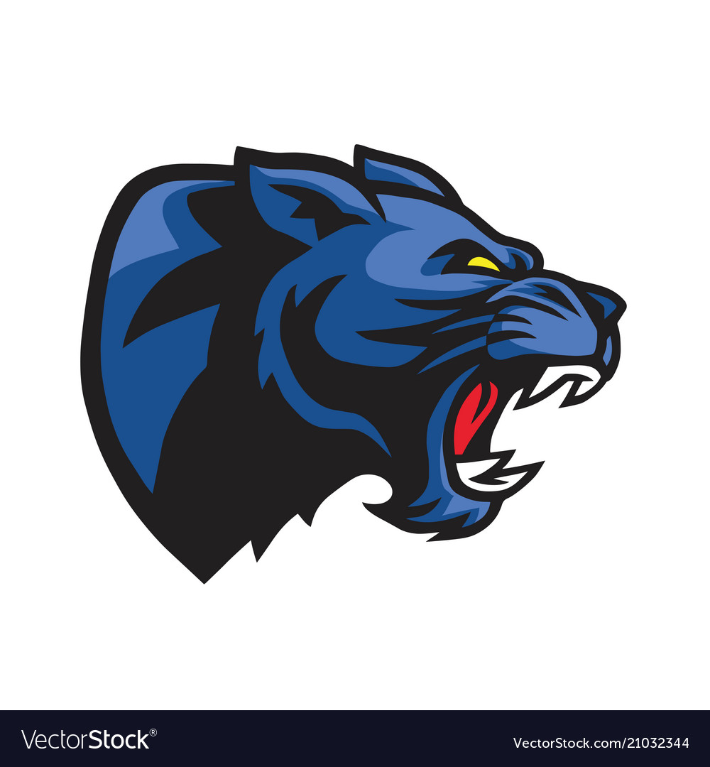 Black panther head logo Royalty Free Vector Image