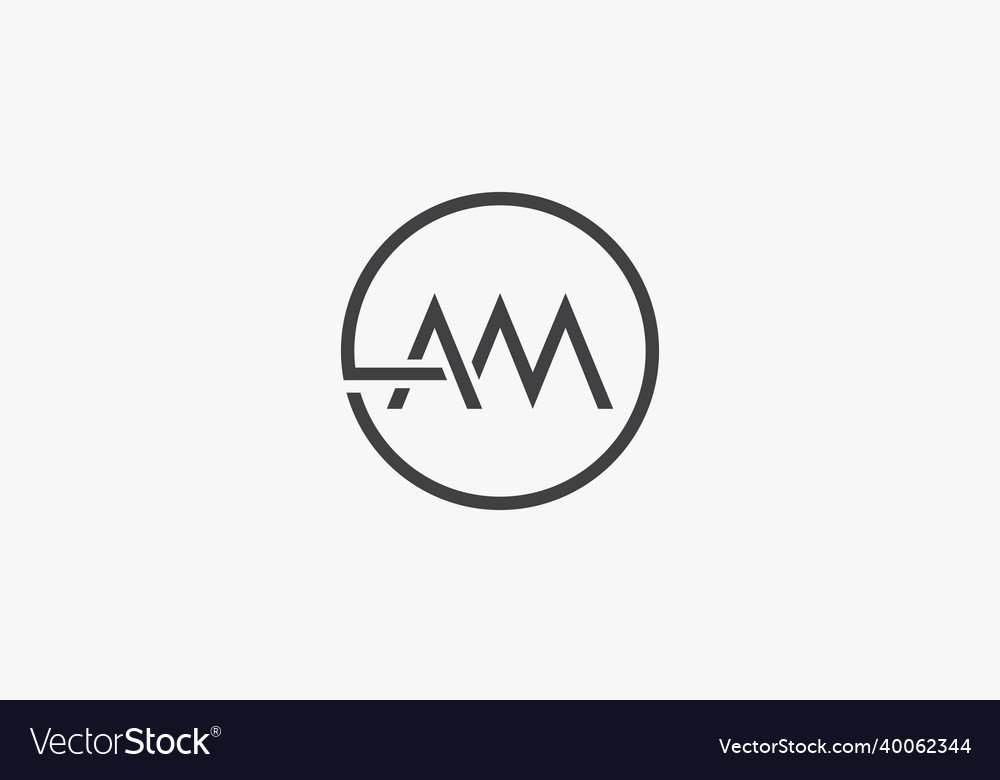 Circle am letter logo concept isolated on white Vector Image